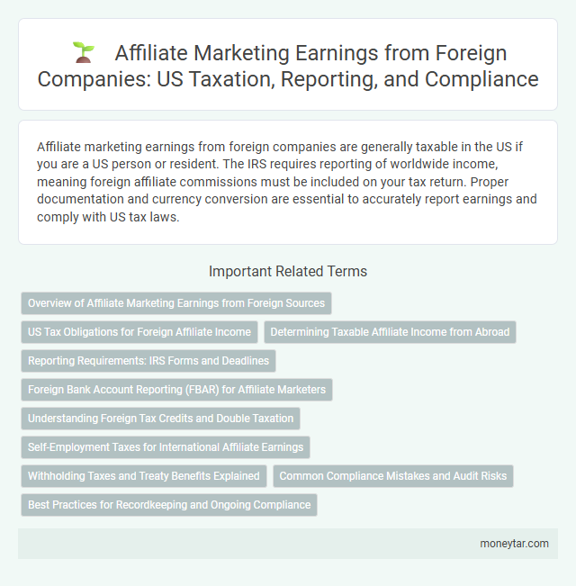 Affiliate Marketing Earnings from Foreign Companies: US Taxation, Reporting, and Compliance