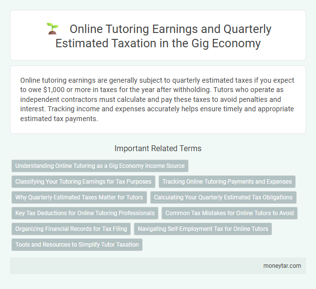 Online Tutoring Earnings and Quarterly Estimated Taxation in the Gig Economy