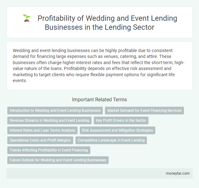 Profitability of Wedding and Event Lending Businesses in the Lending Sector