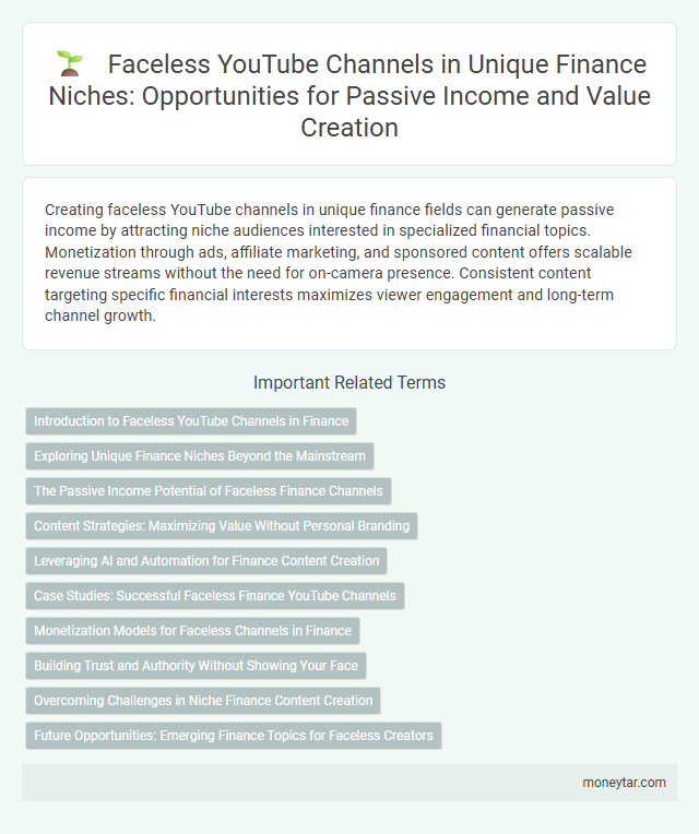 Faceless YouTube Channels in Unique Finance Niches: Opportunities for Passive Income and Value Creation