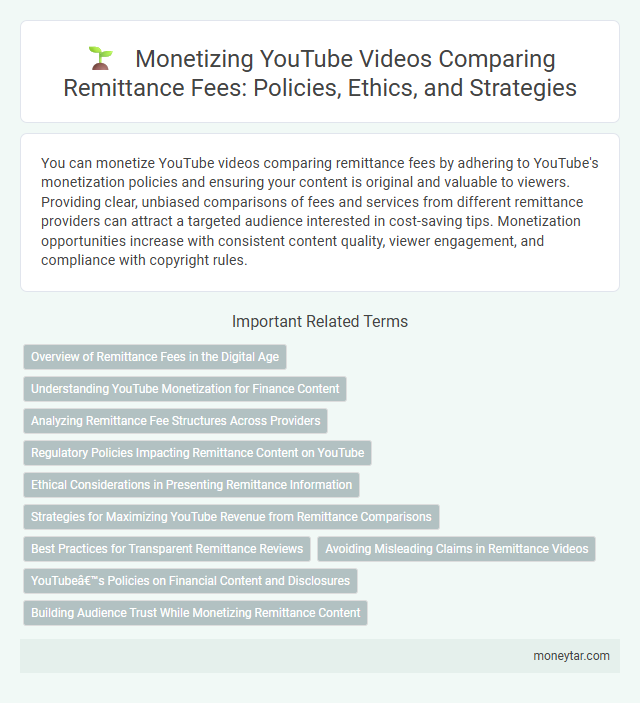 Monetizing YouTube Videos Comparing Remittance Fees: Policies, Ethics, and Strategies