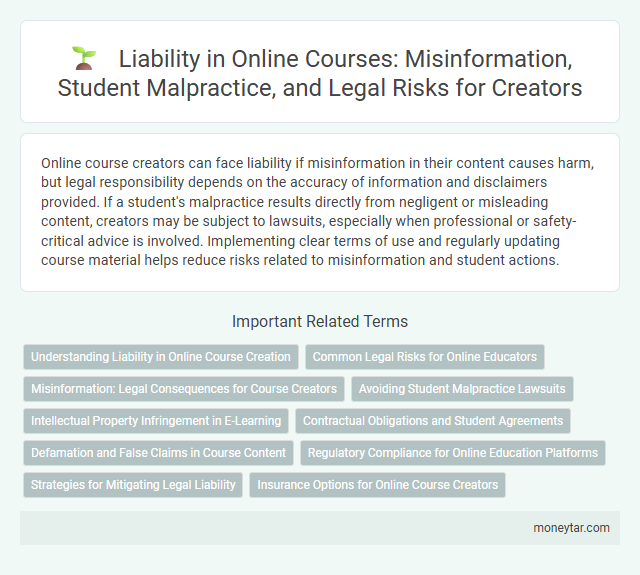 Liability in Online Courses: Misinformation, Student Malpractice, and Legal Risks for Creators