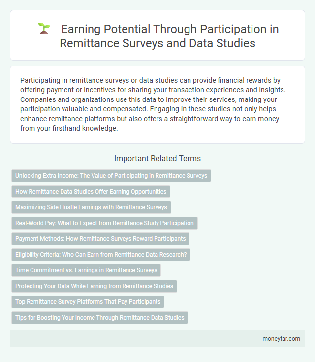 Earning Potential Through Participation in Remittance Surveys and Data Studies