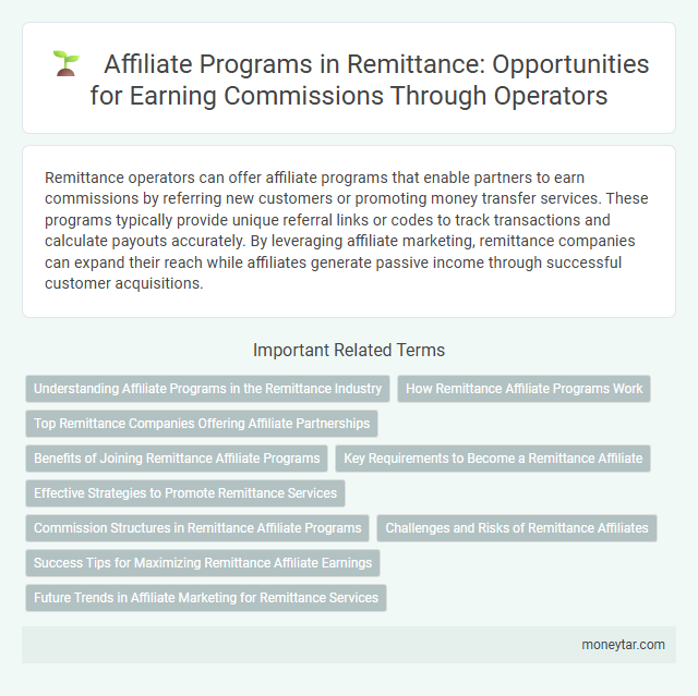 Affiliate Programs in Remittance: Opportunities for Earning Commissions Through Operators