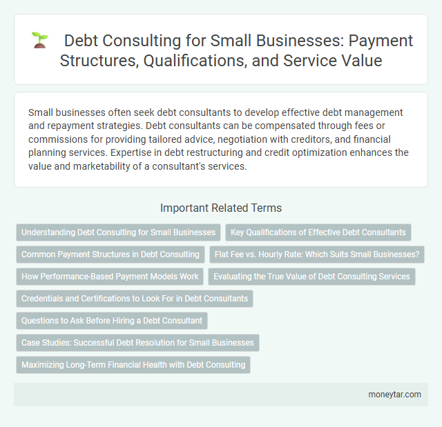 Debt Consulting for Small Businesses: Payment Structures, Qualifications, and Service Value
