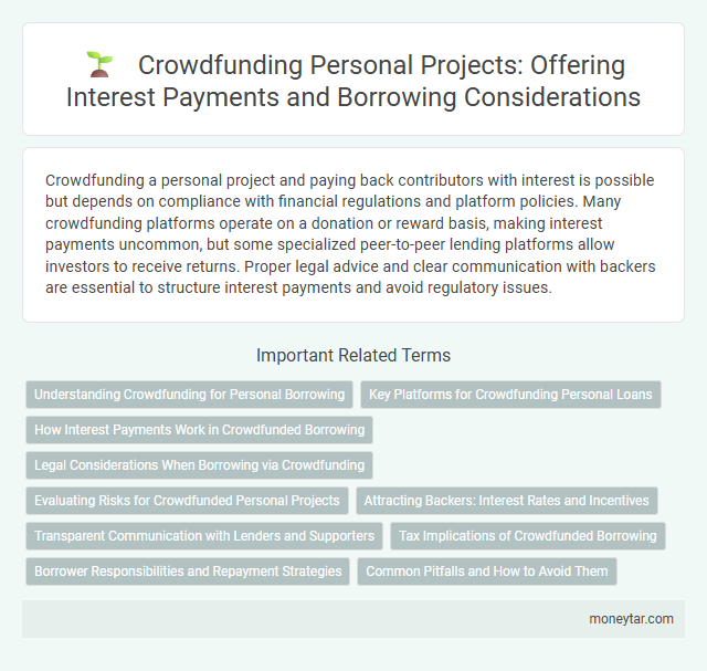 Crowdfunding Personal Projects: Offering Interest Payments and Borrowing Considerations