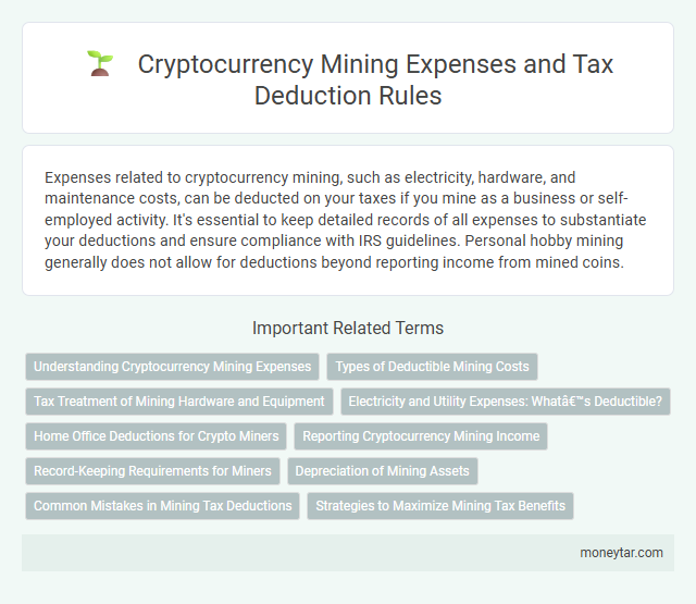 Cryptocurrency Mining Expenses and Tax Deduction Rules
