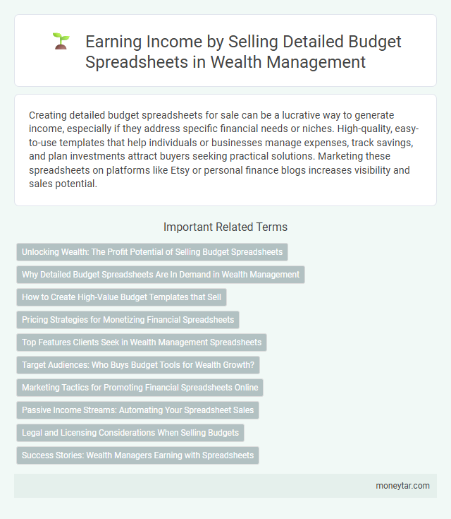 Earning Income by Selling Detailed Budget Spreadsheets in Wealth Management