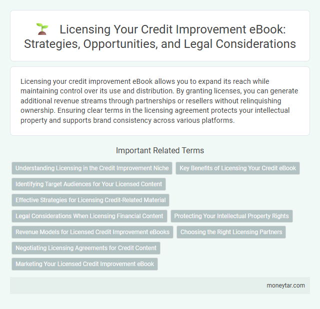 Licensing Your Credit Improvement eBook: Strategies, Opportunities, and Legal Considerations