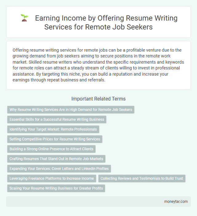 Earning Income by Offering Resume Writing Services for Remote Job Seekers