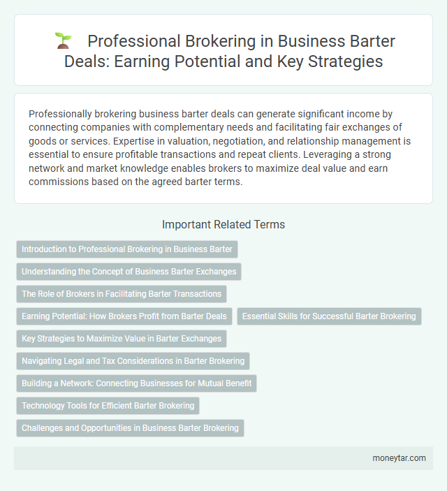 Professional Brokering in Business Barter Deals: Earning Potential and Key Strategies
