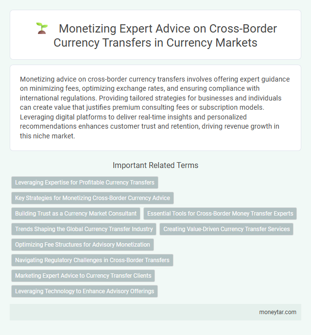 Monetizing Expert Advice on Cross-Border Currency Transfers in Currency Markets