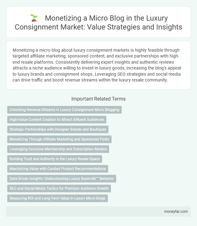 Monetizing a Micro Blog in the Luxury Consignment Market: Value Strategies and Insights
