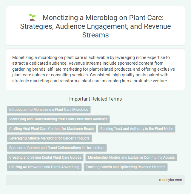 Monetizing a Microblog on Plant Care: Strategies, Audience Engagement, and Revenue Streams