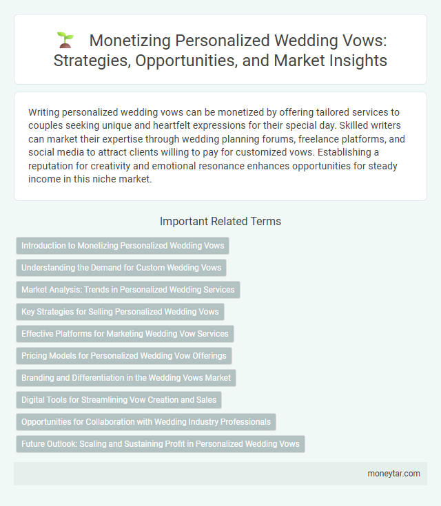 Monetizing Personalized Wedding Vows: Strategies, Opportunities, and Market Insights