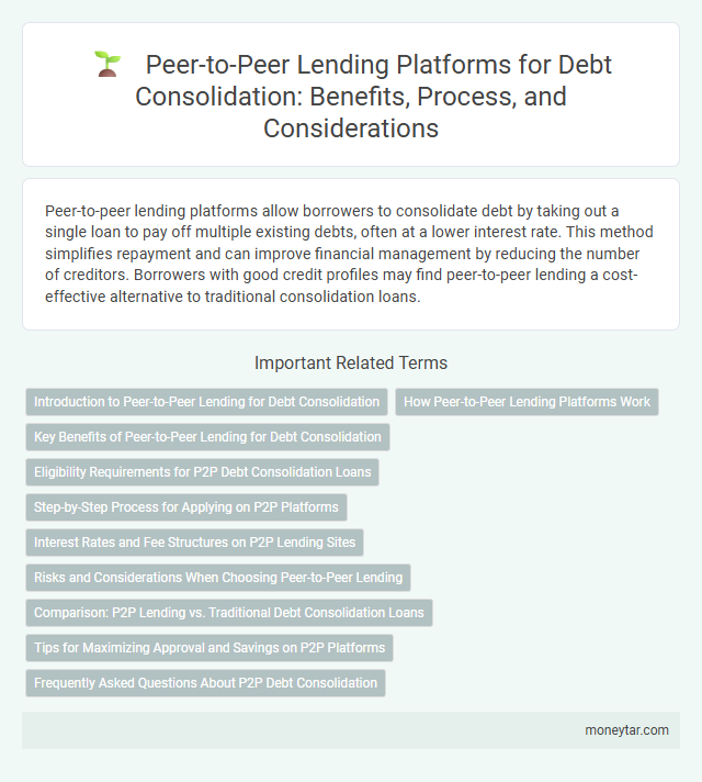 Peer-to-Peer Lending Platforms for Debt Consolidation: Benefits, Process, and Considerations