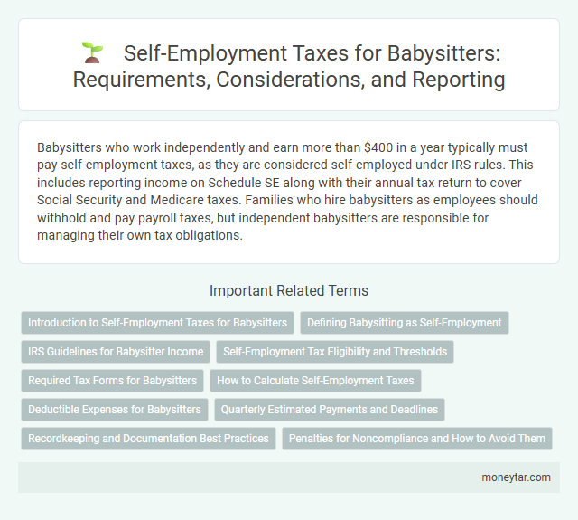 Self-Employment Taxes for Babysitters: Requirements, Considerations, and Reporting