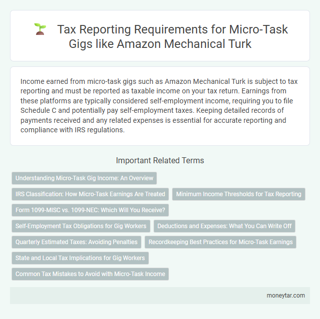 Tax Reporting Requirements for Micro-Task Gigs like Amazon Mechanical Turk