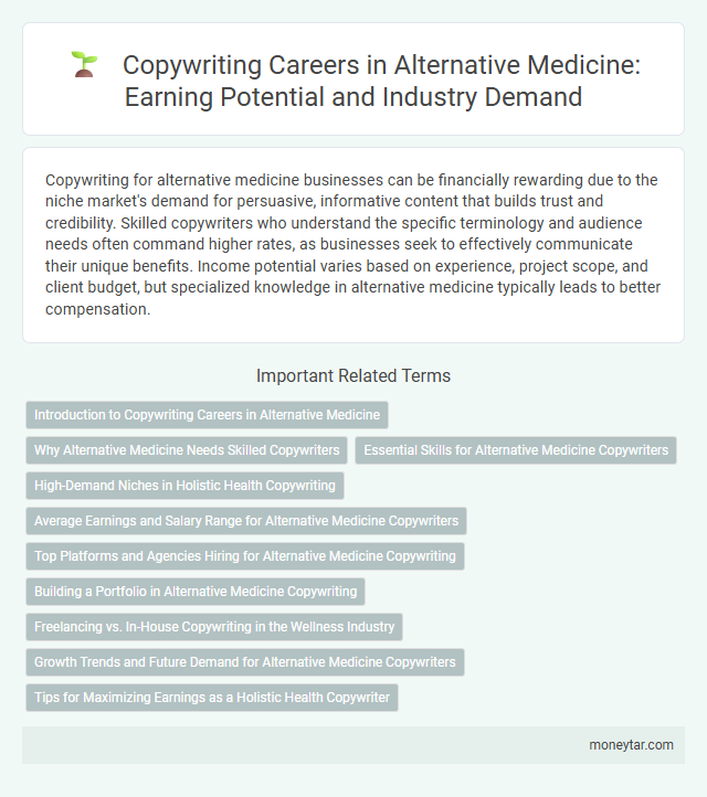 Copywriting Careers in Alternative Medicine: Earning Potential and Industry Demand