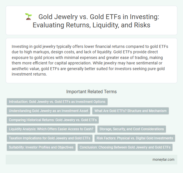 Gold Jewelry vs. Gold ETFs in Investing: Evaluating Returns, Liquidity, and Risks