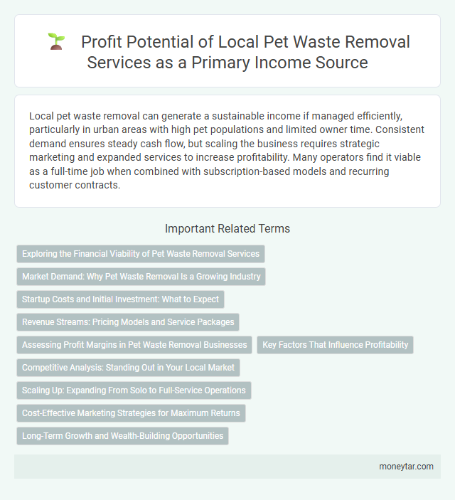 Profit Potential of Local Pet Waste Removal Services as a Primary Income Source