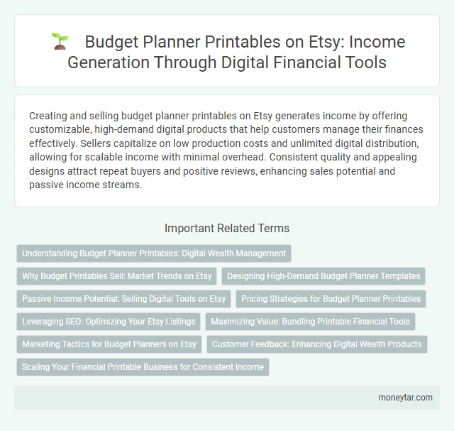 Budget Planner Printables on Etsy: Income Generation Through Digital Financial Tools