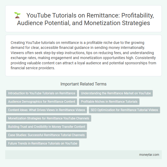 YouTube Tutorials on Remittance: Profitability, Audience Potential, and Monetization Strategies