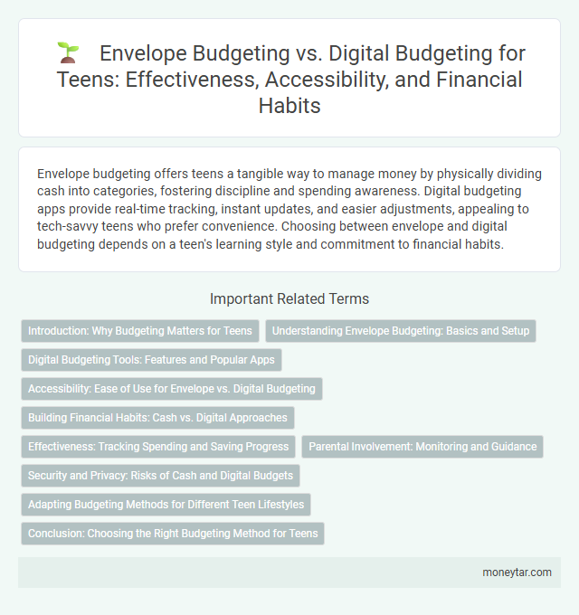 Envelope Budgeting vs. Digital Budgeting for Teens: Effectiveness, Accessibility, and Financial Habits