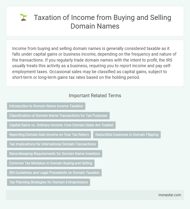 Taxation of Income from Buying and Selling Domain Names