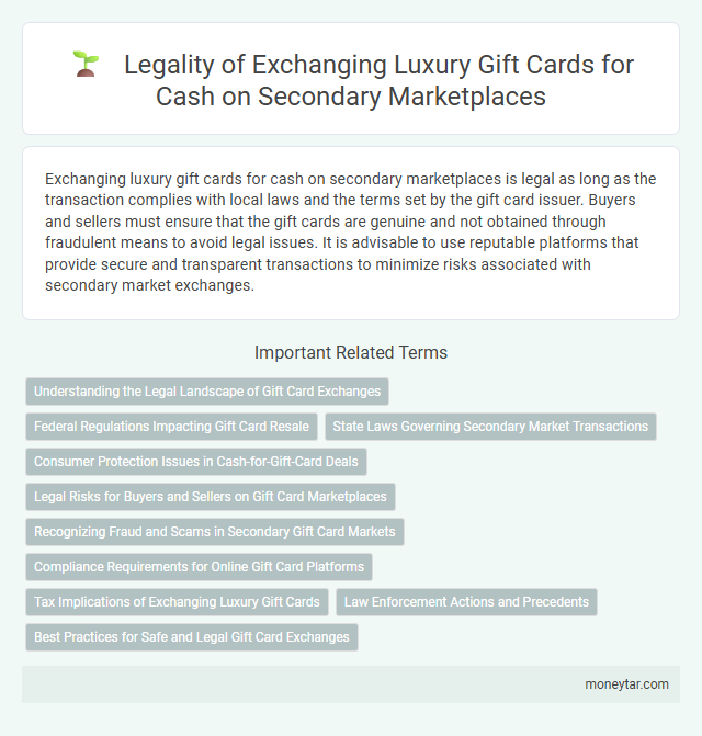Legality of Exchanging Luxury Gift Cards for Cash on Secondary Marketplaces