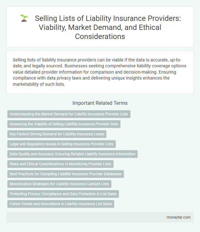 Selling Lists of Liability Insurance Providers: Viability, Market Demand, and Ethical Considerations