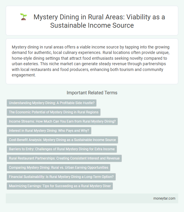 Mystery Dining in Rural Areas: Viability as a Sustainable Income Source