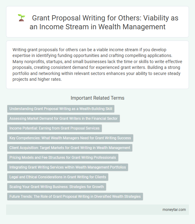 Grant Proposal Writing for Others: Viability as an Income Stream in Wealth Management