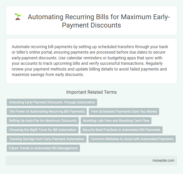 Automating Recurring Bills for Maximum Early-Payment Discounts