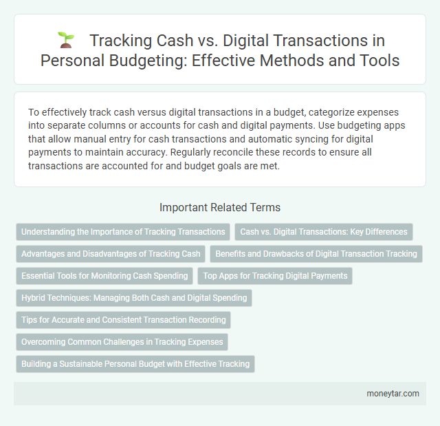 Tracking Cash vs. Digital Transactions in Personal Budgeting: Effective Methods and Tools
