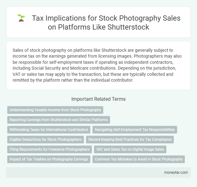 Tax Implications for Stock Photography Sales on Platforms Like Shutterstock