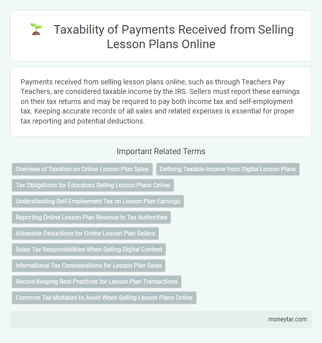 Taxability of Payments Received from Selling Lesson Plans Online