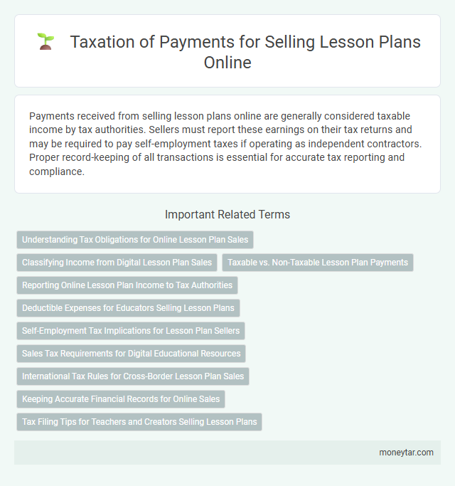 Taxation of Payments for Selling Lesson Plans Online