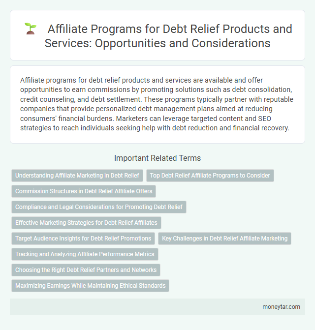 Affiliate Programs for Debt Relief Products and Services: Opportunities and Considerations