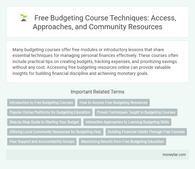 Free Budgeting Course Techniques: Access, Approaches, and Community Resources
