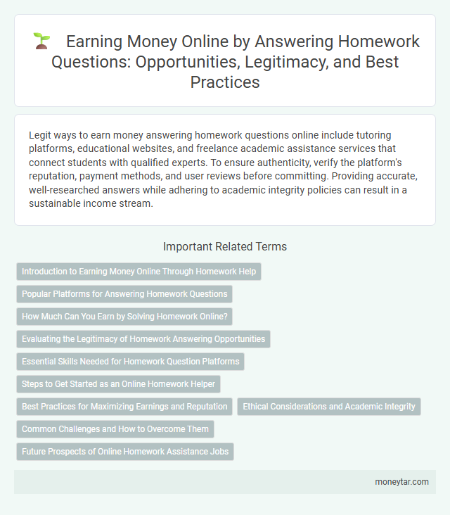 Earning Money Online by Answering Homework Questions: Opportunities, Legitimacy, and Best Practices
