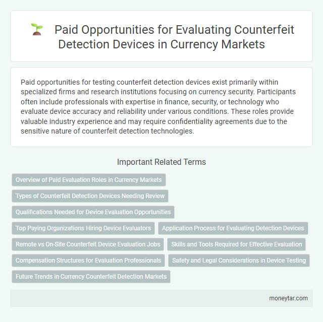 Paid Opportunities for Evaluating Counterfeit Detection Devices in Currency Markets