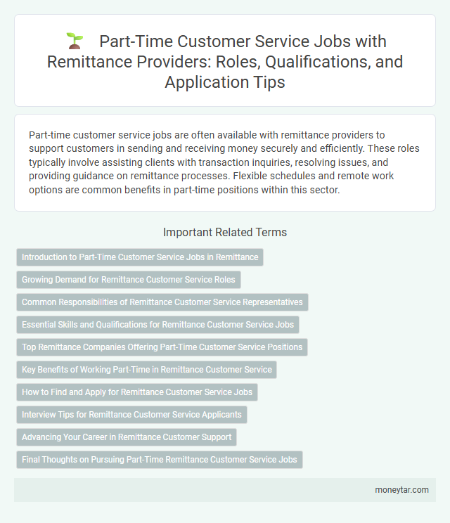 Part-Time Customer Service Jobs with Remittance Providers: Roles, Qualifications, and Application Tips