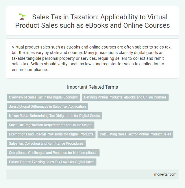 Sales Tax in Taxation: Applicability to Virtual Product Sales such as eBooks and Online Courses