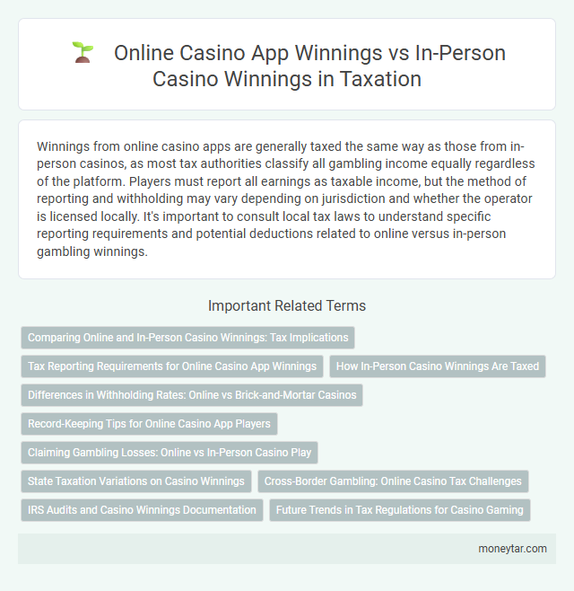 Online Casino App Winnings vs In-Person Casino Winnings in Taxation
