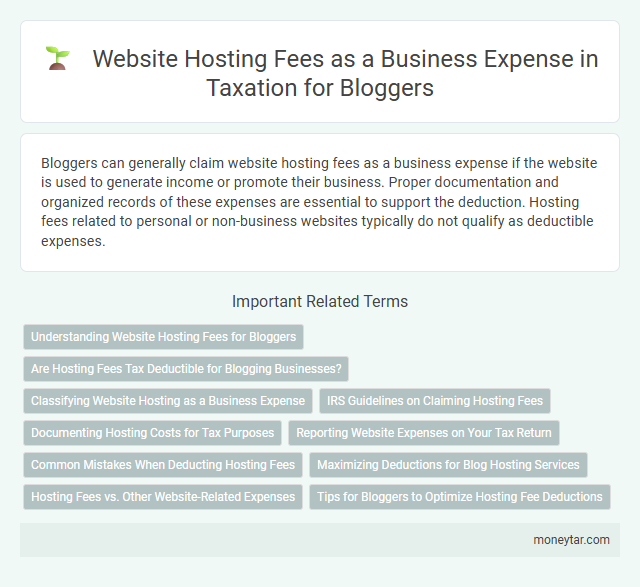 Website Hosting Fees as a Business Expense in Taxation for Bloggers
