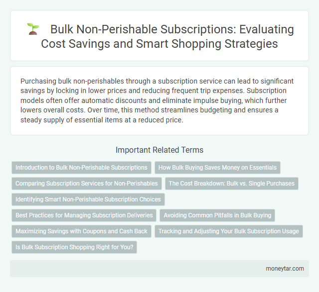 Bulk Non-Perishable Subscriptions: Evaluating Cost Savings and Smart Shopping Strategies