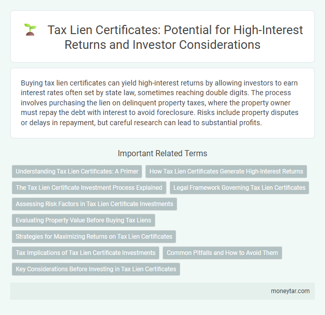 Tax Lien Certificates: Potential for High-Interest Returns and Investor Considerations