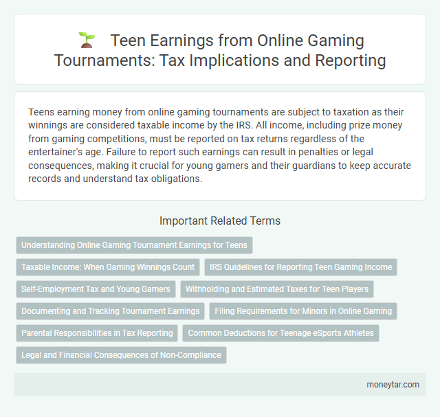 Teen Earnings from Online Gaming Tournaments: Tax Implications and Reporting