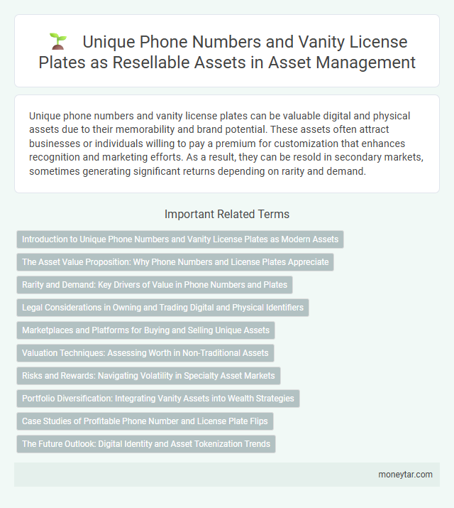 Unique Phone Numbers and Vanity License Plates as Resellable Assets in Asset Management